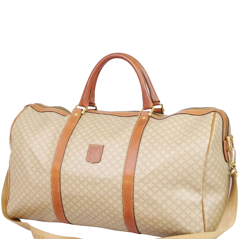 

Celine Beige Macadam PVC Boston Bag