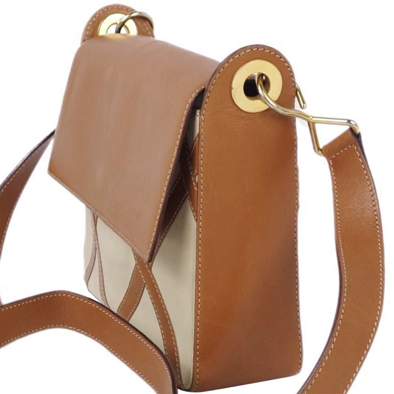 

Celine Brown Leather Shoulder Bag, Beige