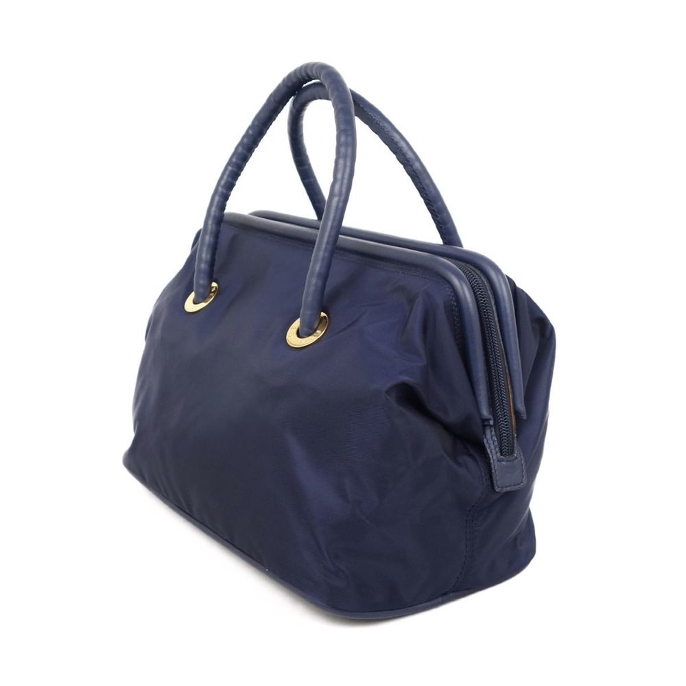 

Celine Navy Blue Nylon Boston Bag