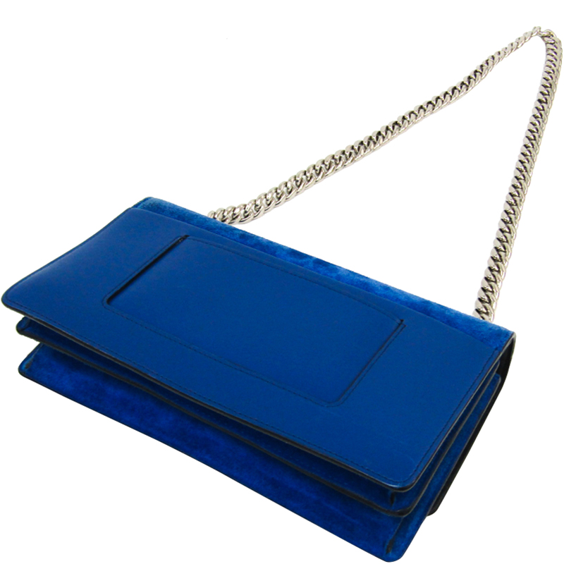 

Celine Blue Suede Flap Shoulder Bag