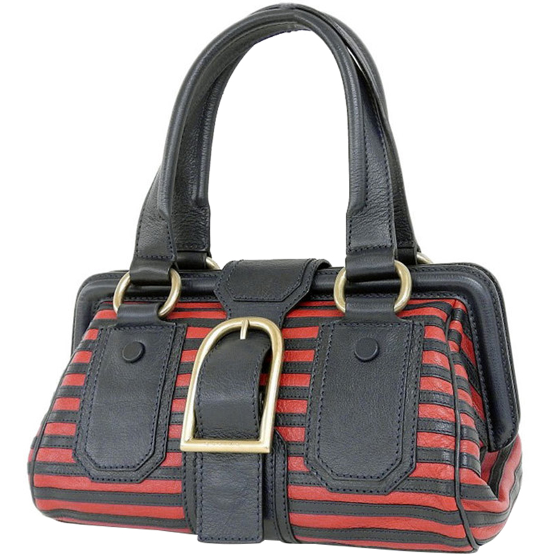 

Celine Navy/Red Leather Shoulder Bag, Black