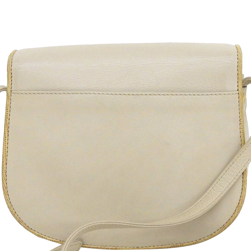 

Celine Off White Leather Shoulder Bag