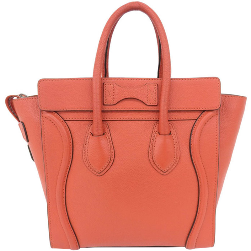 

Celine Orange Leather Mini Luggage Tote