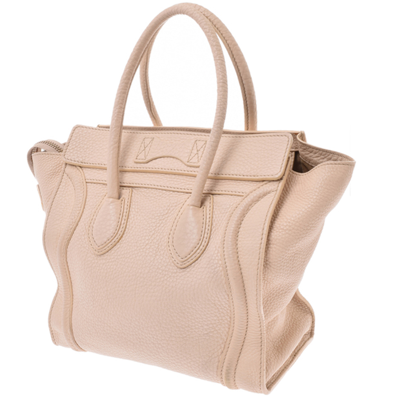 Celine Pink Leather Mini Luggage Tote