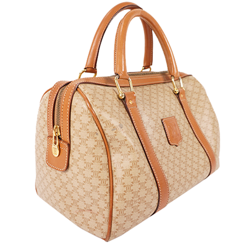 

Celine Beige Macadam PVC Boston Bag