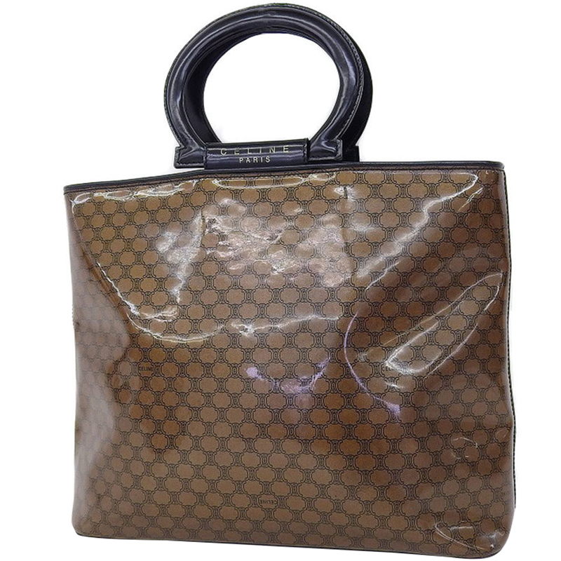 

Celine Brown Macadam PVC Top Handle Bag