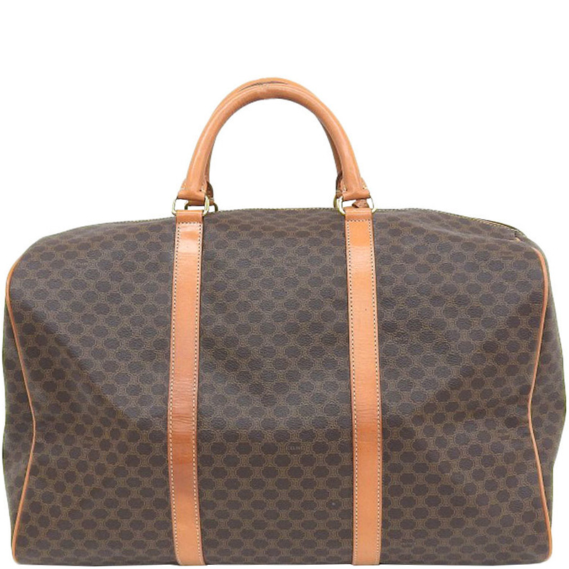 

Celine Dark Brown Macadam PVC Boston Bag