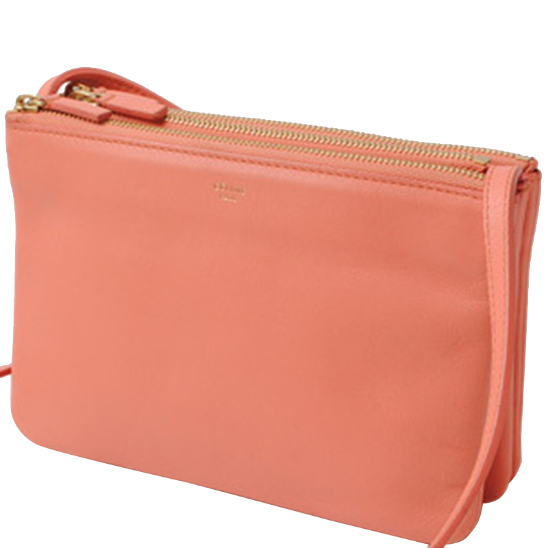 

Celine Coral Pink Lambskin Leather Shoulder Bag