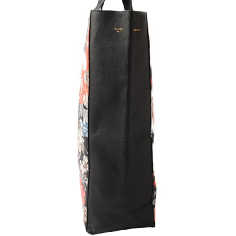 

Celine Black Flower Print Leather Cabas Tote Bag, Multicolor