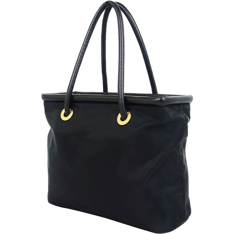 

Celine Black Nylon and Leather Tote Bag