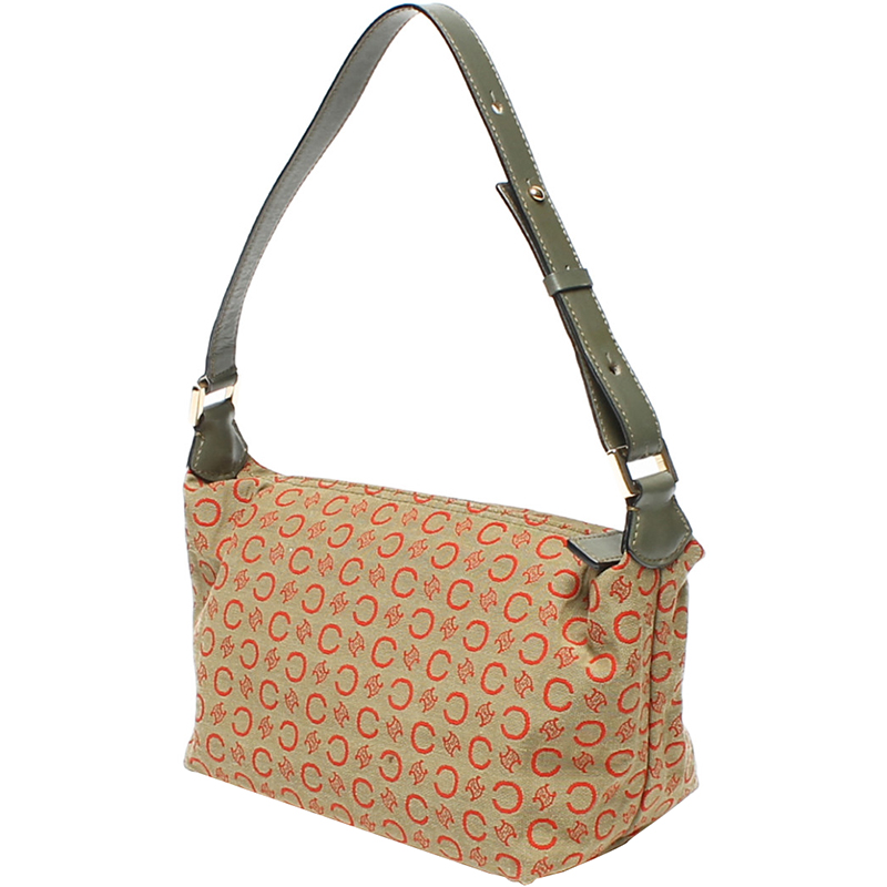 

Celine Beige/Orange Canvas Leather Shoulder Bag, Multicolor