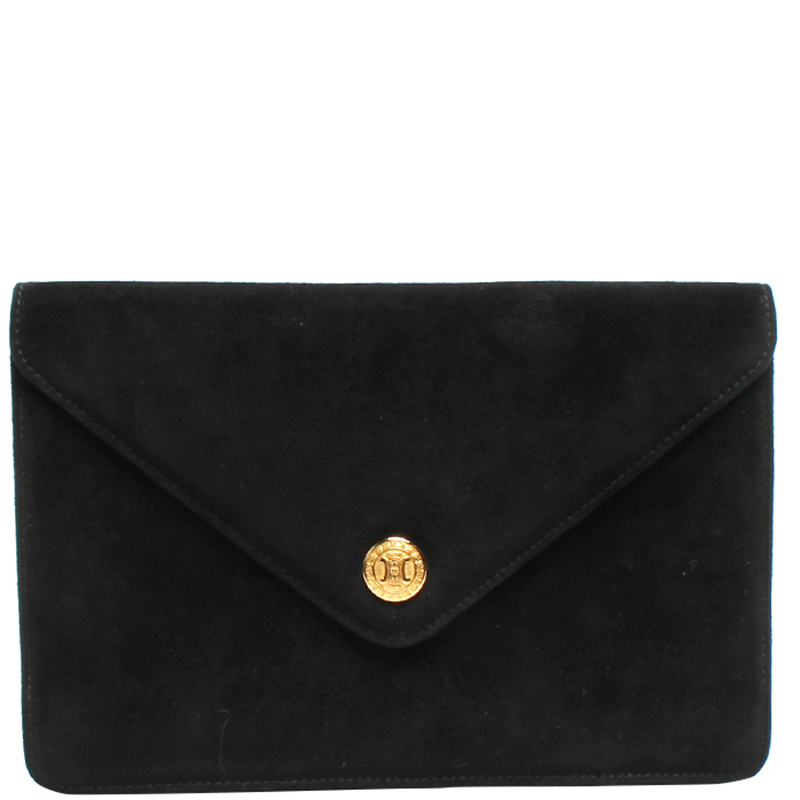 black suede clutch