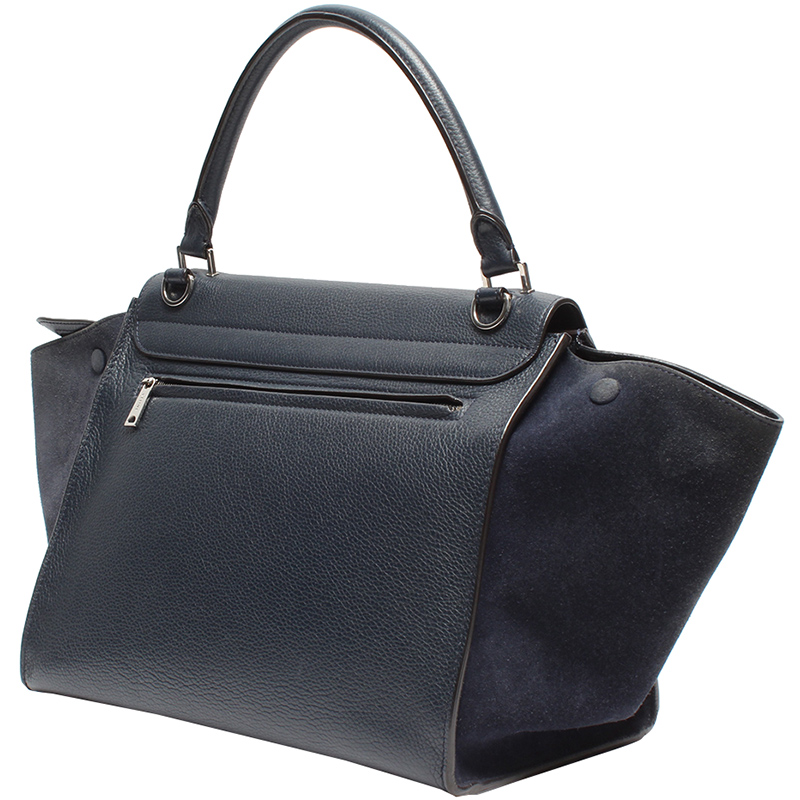 

Celine Bicolor Leather and Suede Trapeze Tote Bag, Multicolor