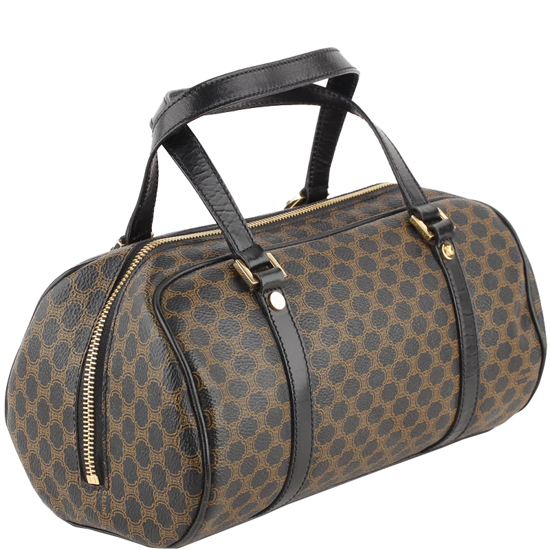 

Celine Dark Brown Macadam Coated Canvas Bowling Bag