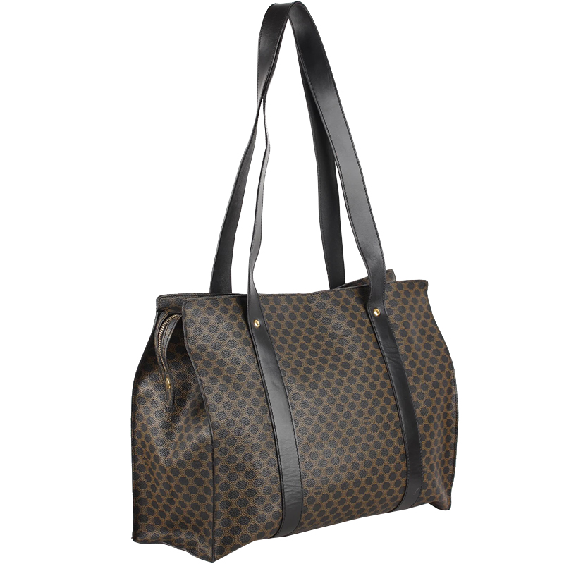 

Celine Dark Brown Macadam Coated Canvas Tote Bag