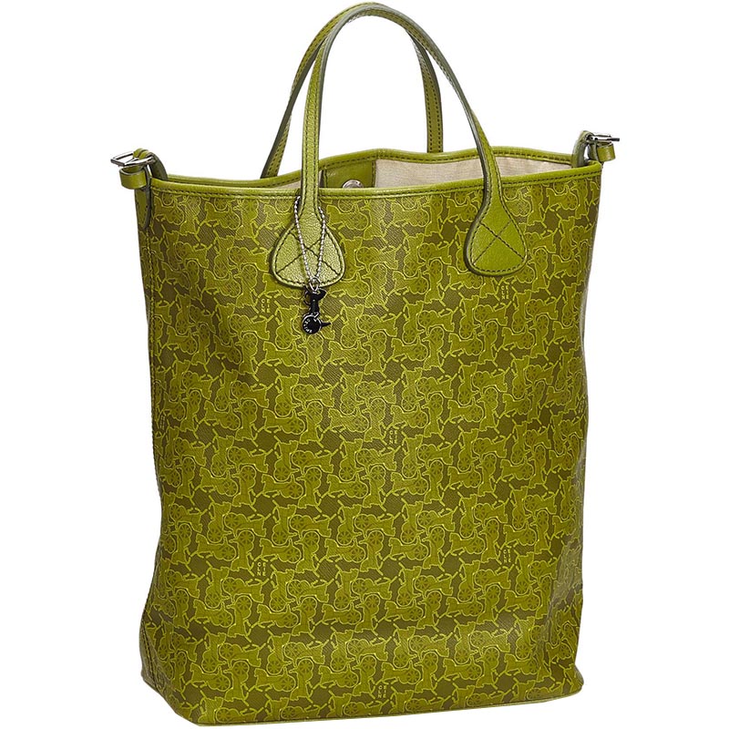 

Celine Green Printed PVC Tote Bag