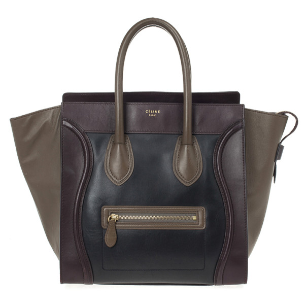 Pre Owned Celine Tri-color Mini Luggage Tote