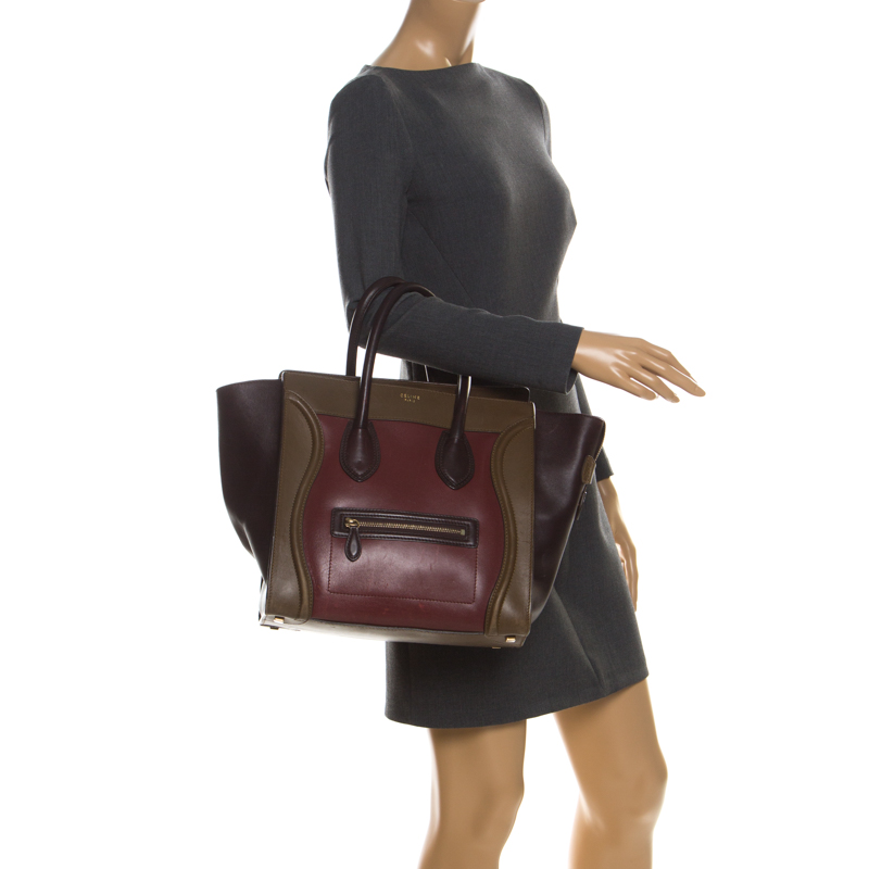 

Celine Tri Color Leather Mini Luggage Tote, Multicolor