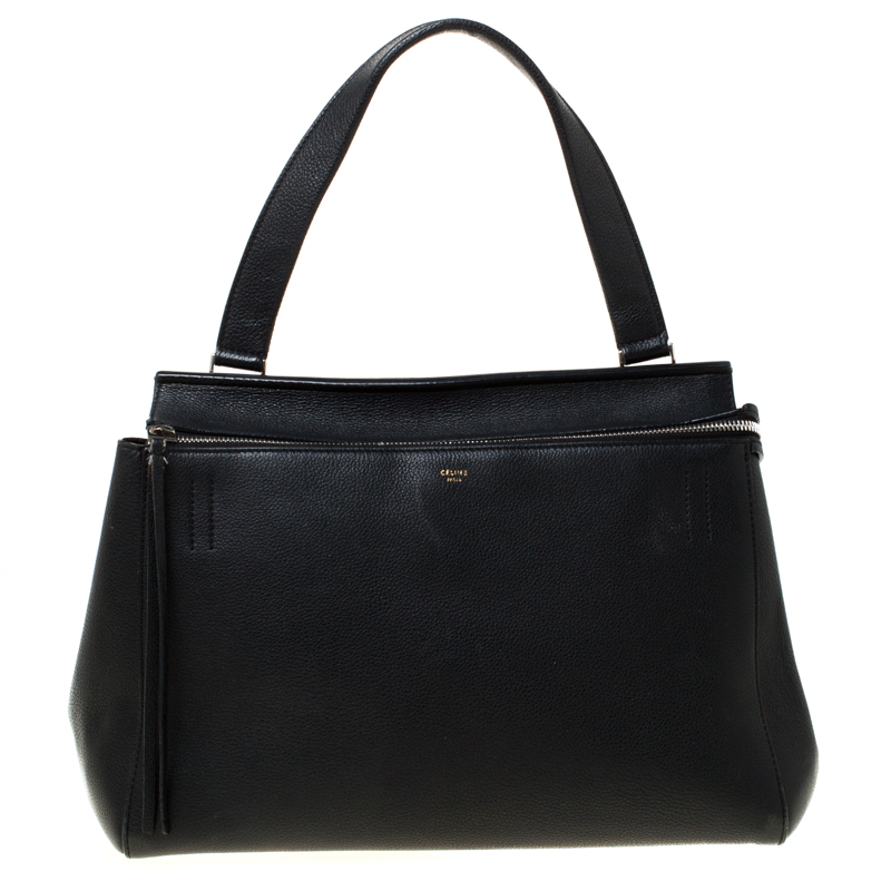 Pre Owned Celine Black Leather Medium Edge Bag