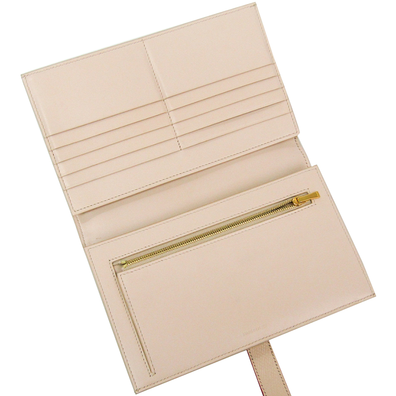 

Celine Beige Calfskin Leather Large Strap Wallet