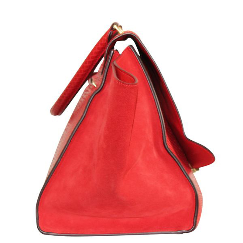

Celine Red Snake Leather Trapeze Bag