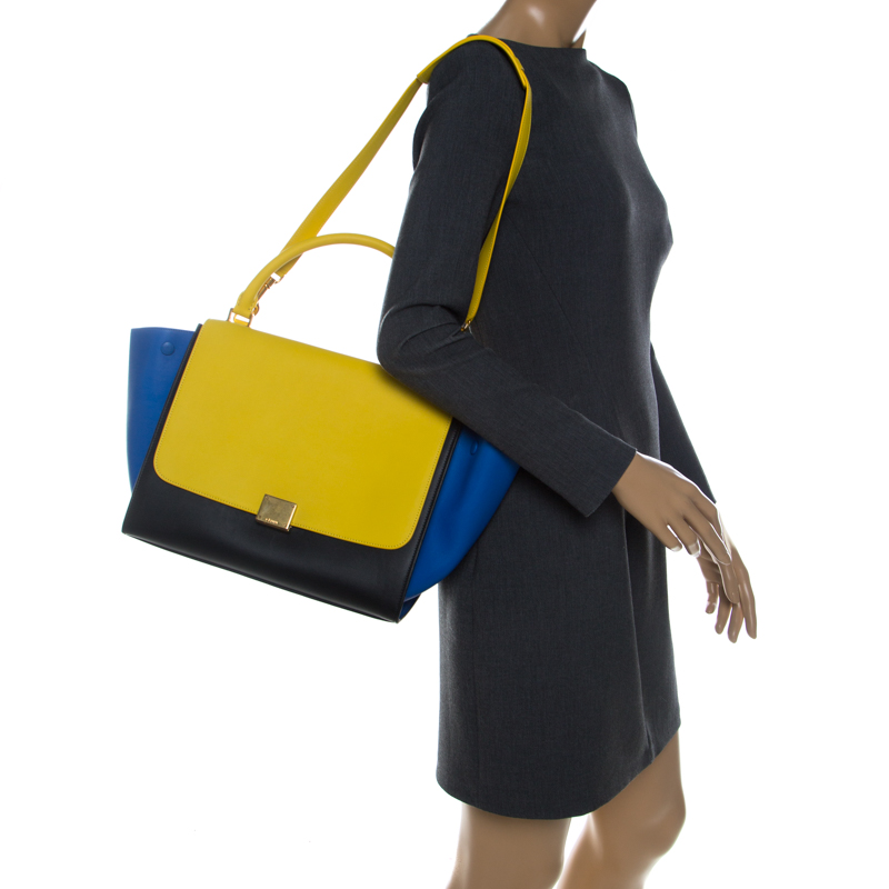 

Celine Tri Color Leather  Trapeze Bag, Multicolor