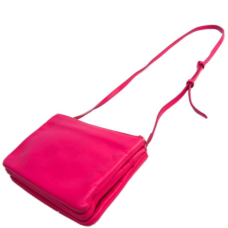 

Celine Pink Leather Trio Shoulder Bag