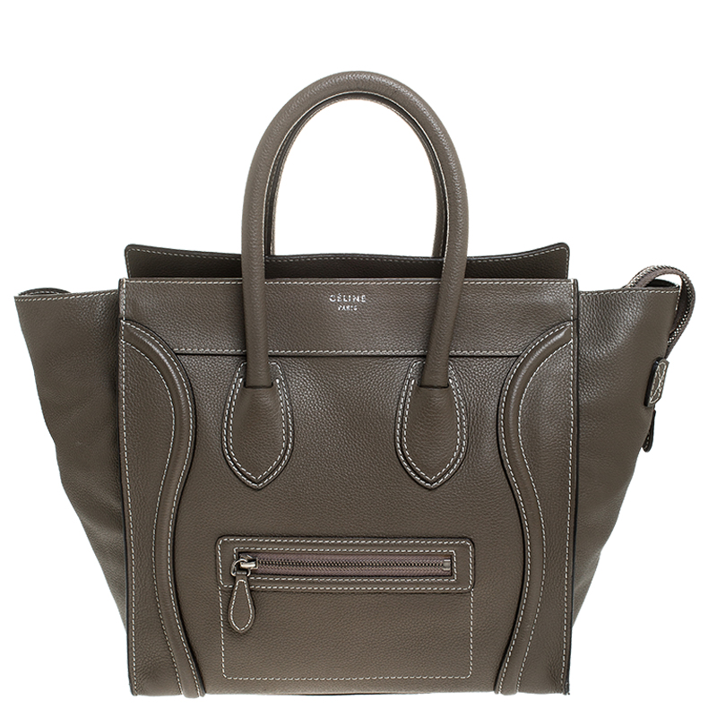 Pre Owned حقيبة سيلين ميني لاغيدج جلد خضراء زيتونية