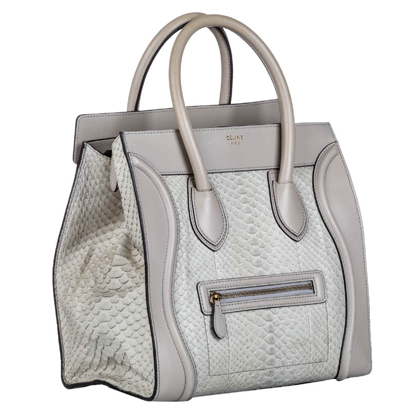 

Celine Gray Python  Luggage Tote, Grey