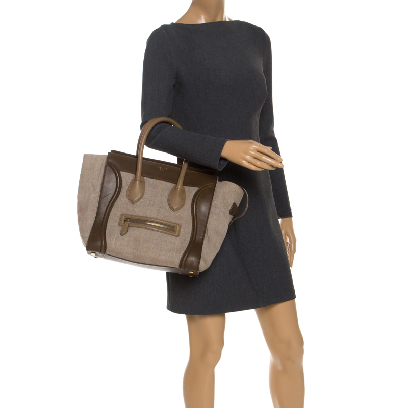 

Celine Tri Color Canvas and Leather Mini Luggage Tote, Multicolor