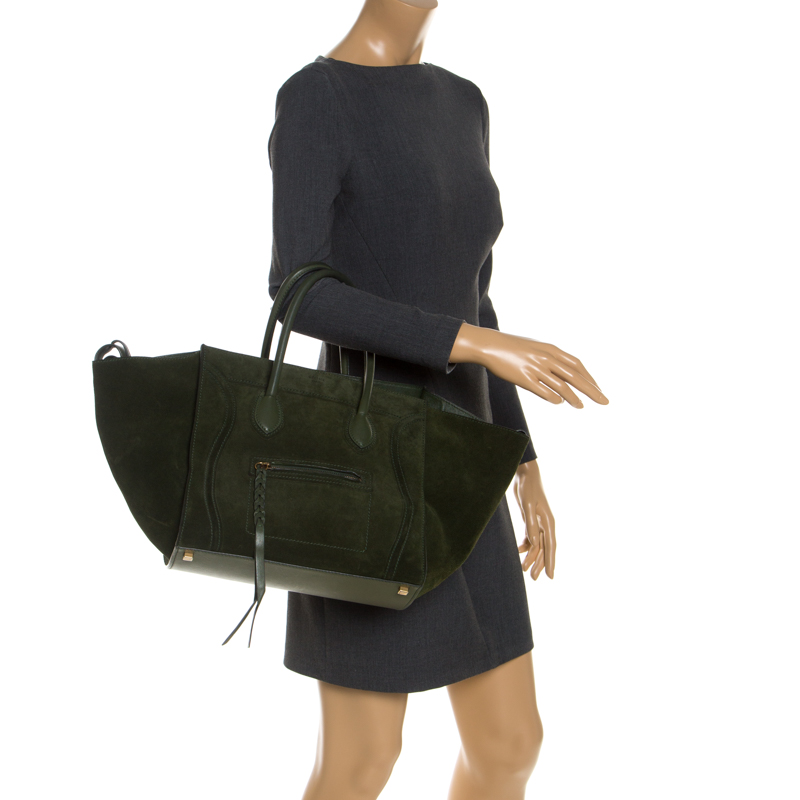 

Celine Green Suede  Phantom Luggage Tote