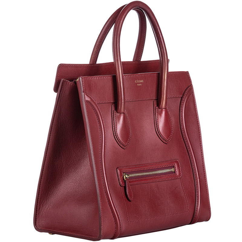 

Celine Red Leather Luggage Tote Bag