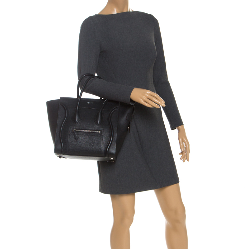 

Celine Black Leather Micro Luggage Tote
