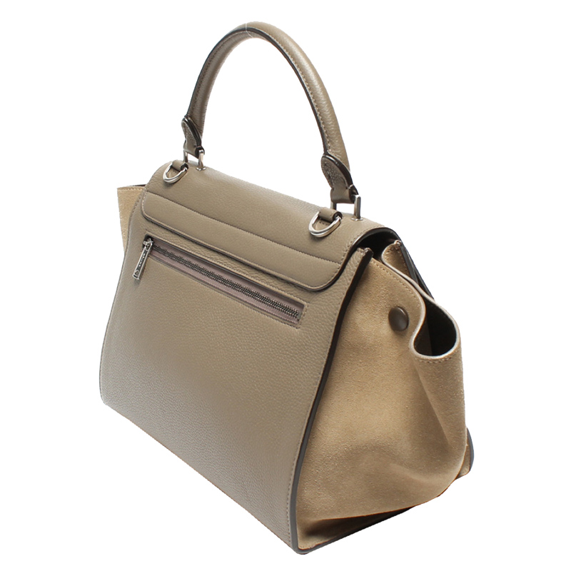 

Celine Gray Leather Suede Trapeze Bag, Grey