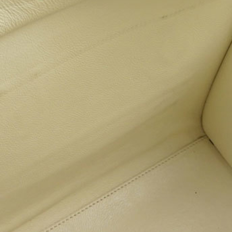

Celine White Leather Nano Luggage Tote Bag, Beige
