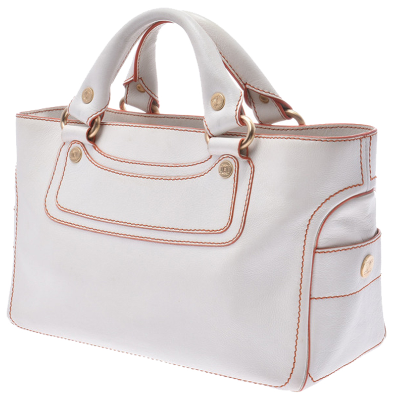 

Celine White Leather Boogie Bag