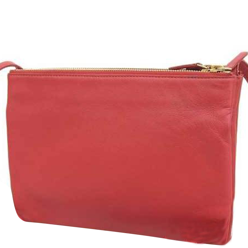 

Celine Red Leather Small Trio Crossbody Bag
