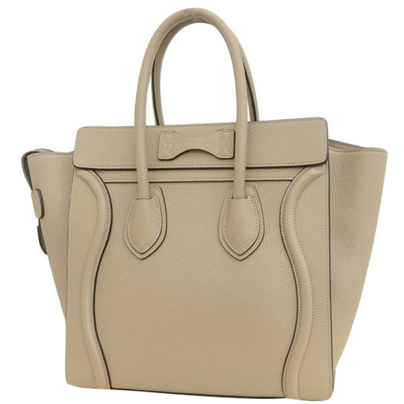 

Celine Biege Leather Micro Luggage Tote Bag, Beige