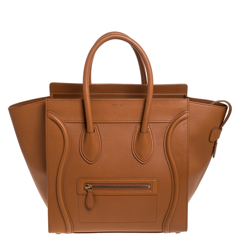 Pre Owned Celine Caramel Brown Leather Mini Luggage Tote