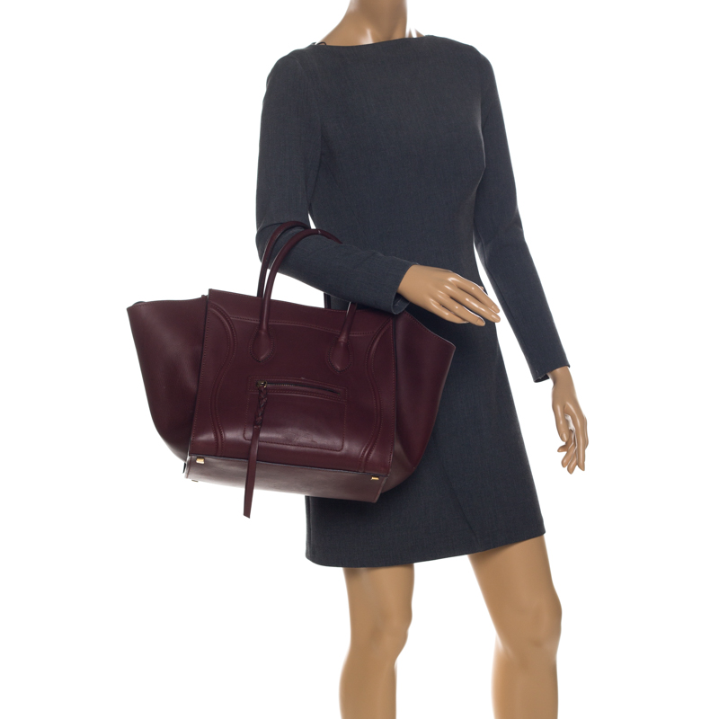 

Celine Burgundy Leather  Phantom Luggage Tote