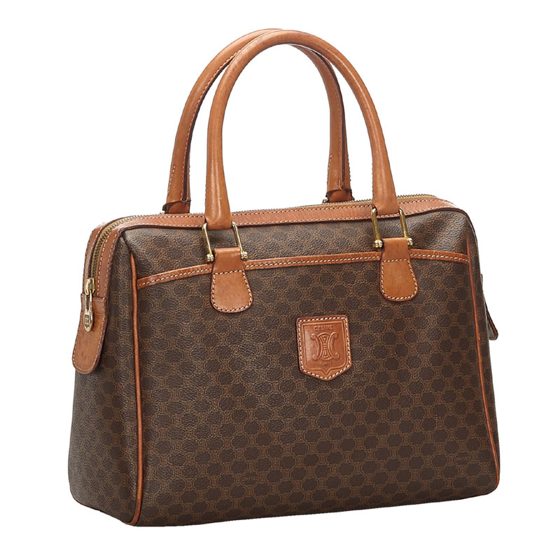 

Celine Brown Macadam Canvas Top Handle Bag