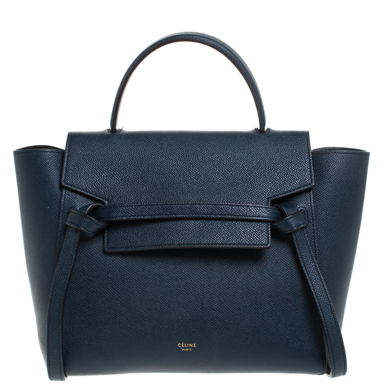 Celine Navy Blue Leather Belt Bag 