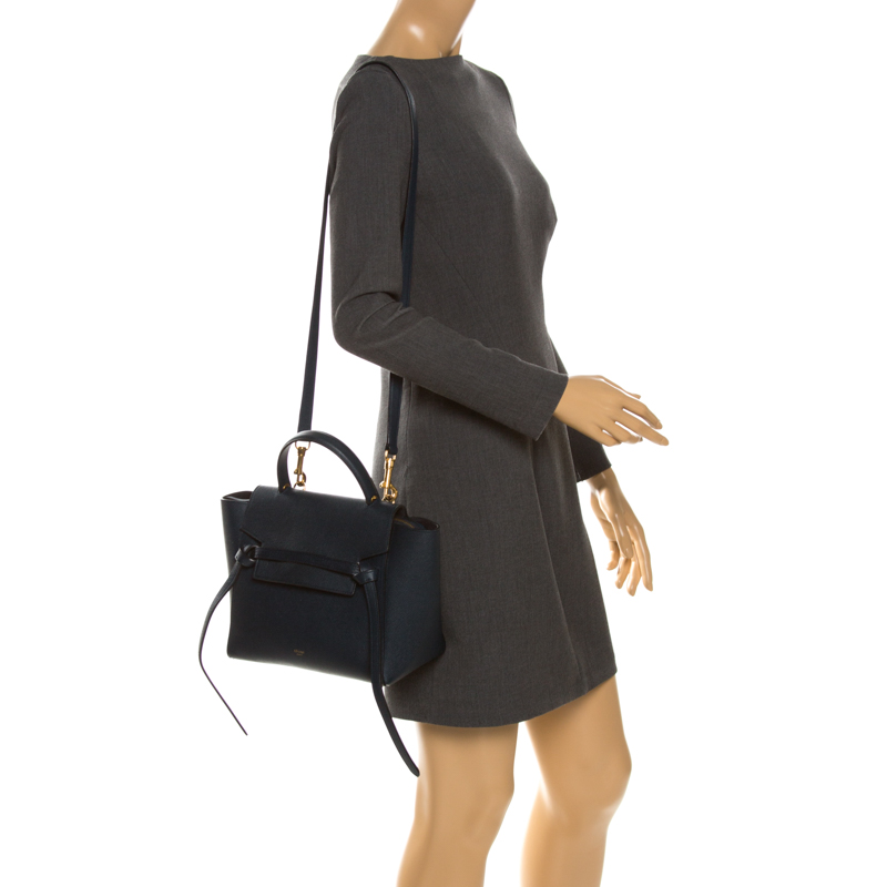 

Celine Navy Blue Leather Belt Bag