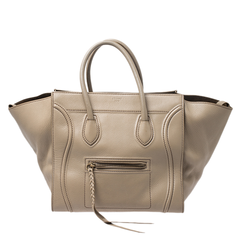 Celine Beige Leather Medium Phantom Luggage Tote Celine TLC US