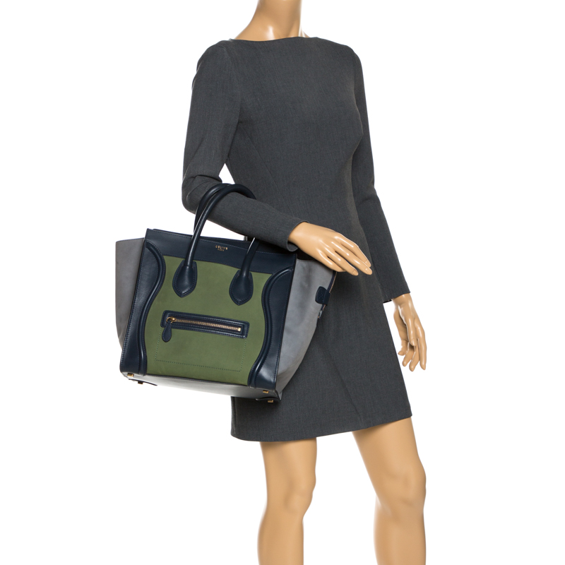 

Celine Multicolor Nubuck and Leather Mini Luggage Tote