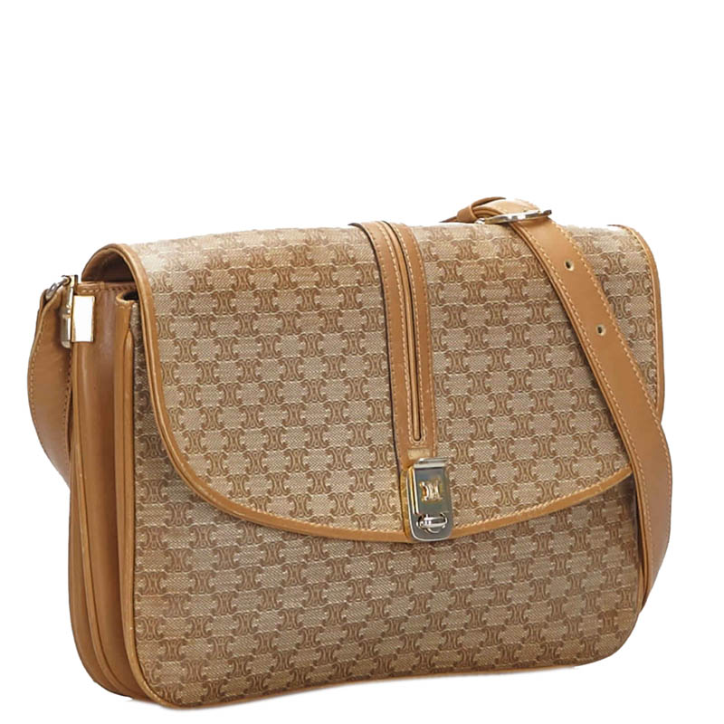 

Celine Brown/Light Brown Macadam Canvas Crossbody Bag