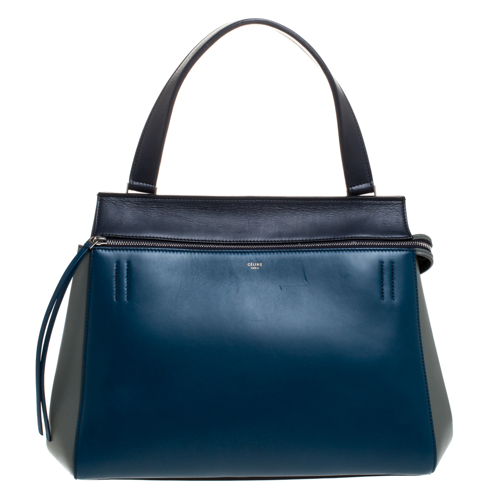 Pre-owned Celine Tricolor Leather Medium Edge Bag In Multicolor