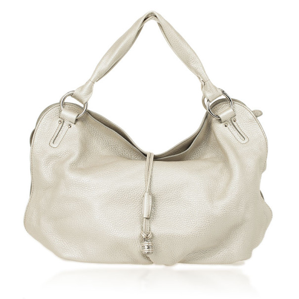 Pre Owned Celine Metallic Leather 'Bittersweet' Large Hobo Handbag