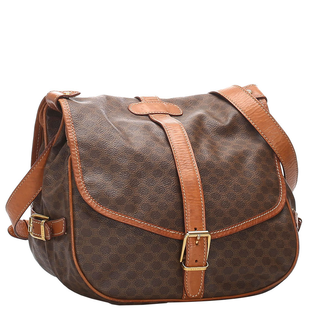 

Celine Brown Macadam Canvas Crossbody Bag