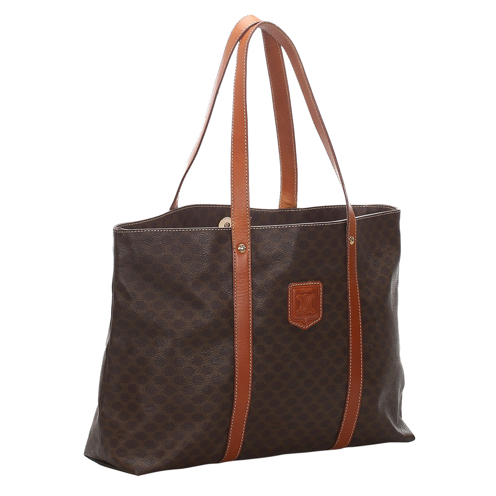 

Celine Brown Macadam Canvas Tote Bag